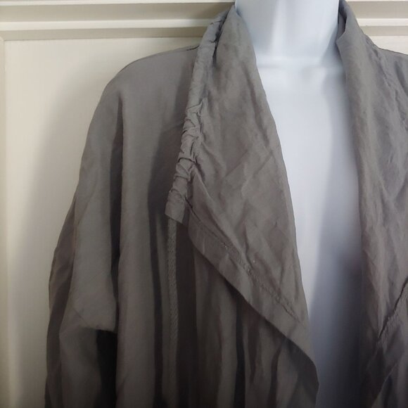 Camille & Co Linen Gray Jacket Lagenlook Lagom Minimalist Baggy Funky L Italy - Picture 3 of 14